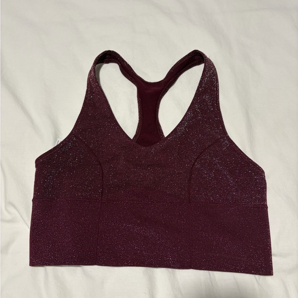 PINK Victoria's Secret Shimmering Burgundy Leggings Set - Picture 2 of 7